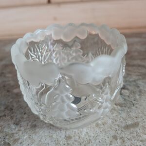 Vintage Mikasa Walther Glass German 3 in. Christmas Tea Light Holder/Candle